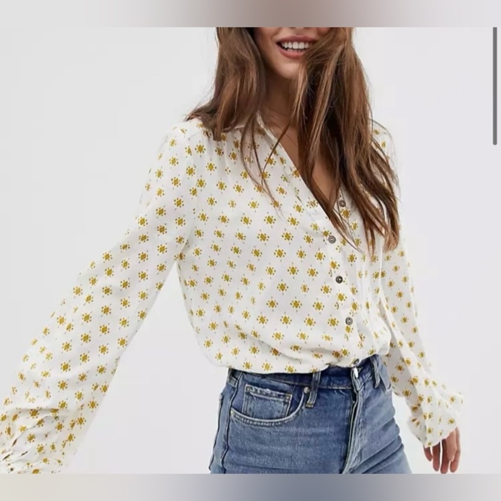 Free People Button Up Willow Bodysuit